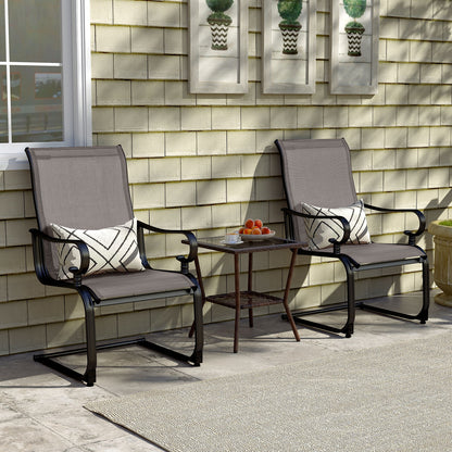Set of 2 Patio Chairs with Quick-drying and Breathable Fabric for Backyard, Gray Patio Dining Chairs at Gallery Canada