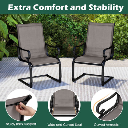 Set of 2 Patio Chairs with Quick-drying and Breathable Fabric for Backyard, Gray Patio Dining Chairs at Gallery Canada