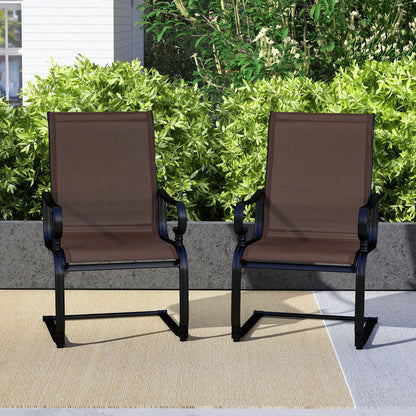 Set of 2 Patio Chairs with Quick-drying and Breathable Fabric for Backyard, Brown Patio Dining Chairs at Gallery Canada
