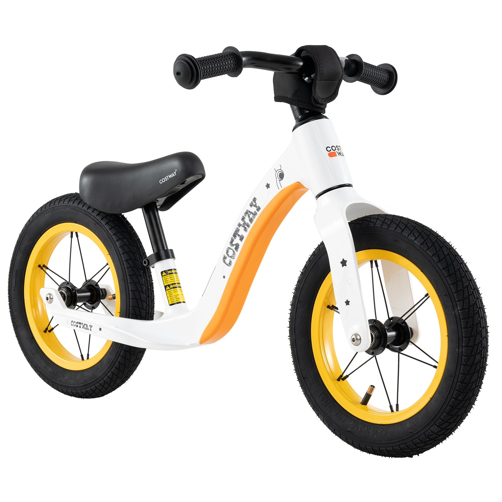 12-Inch Balance Bike with Adjustable Seat and Rotatable Handlebar for Over 36 Months Old, White Balance Bikes White at Gallery Canada