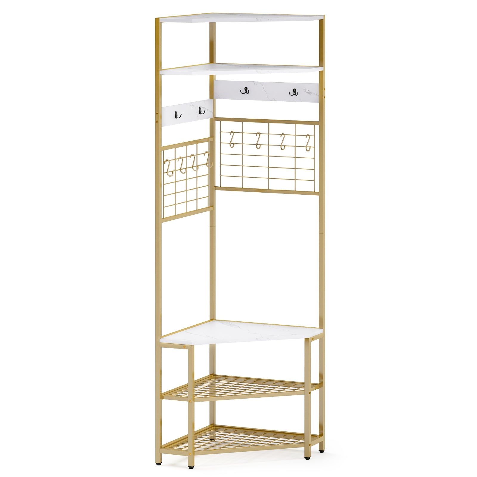 5-Tier Corner Hall Tree, Shoe Storage Bench, White Coat Racks & Hall Trees at Gallery Canada