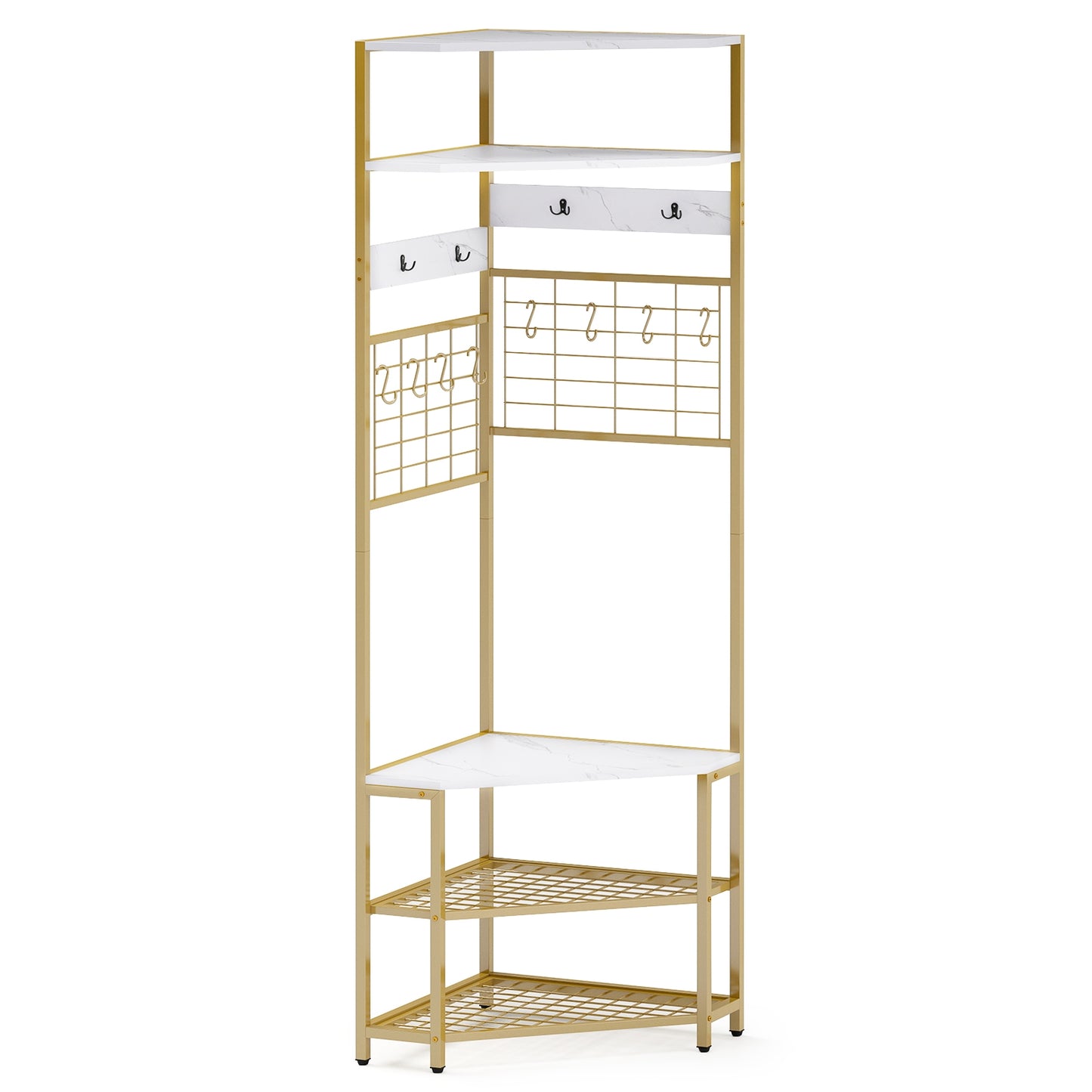 5-Tier Corner Hall Tree, Shoe Storage Bench, White Coat Racks & Hall Trees at Gallery Canada