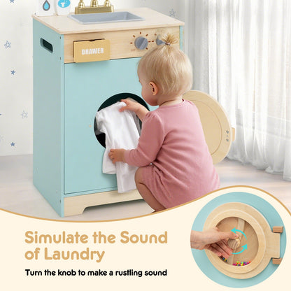 Kids Washer Playset Toy Washing Machine with Laundry Detergent, Blue Pretend Toys at Gallery Canada