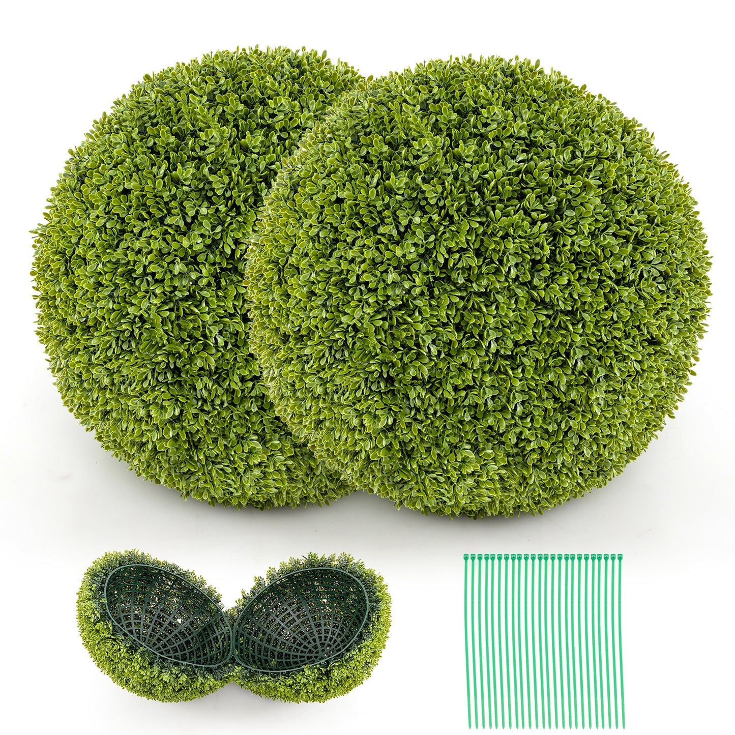 2 Pieces 20 Inches Artificial Sun-Protective Topiary Spheres for Patio Garden Front Door Balcony Backyard-M Faux Plants at Gallery Canada