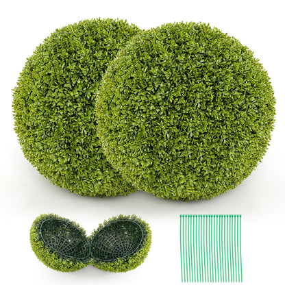 2 Pieces 20 Inches Artificial Sun-Protective Topiary Spheres for Patio Garden Front Door Balcony Backyard-M Faux Plants at Gallery Canada