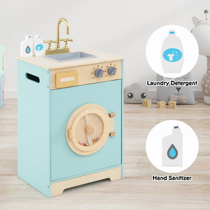 Kids Washer Playset Toy Washing Machine with Laundry Detergent, Blue Pretend Toys at Gallery Canada