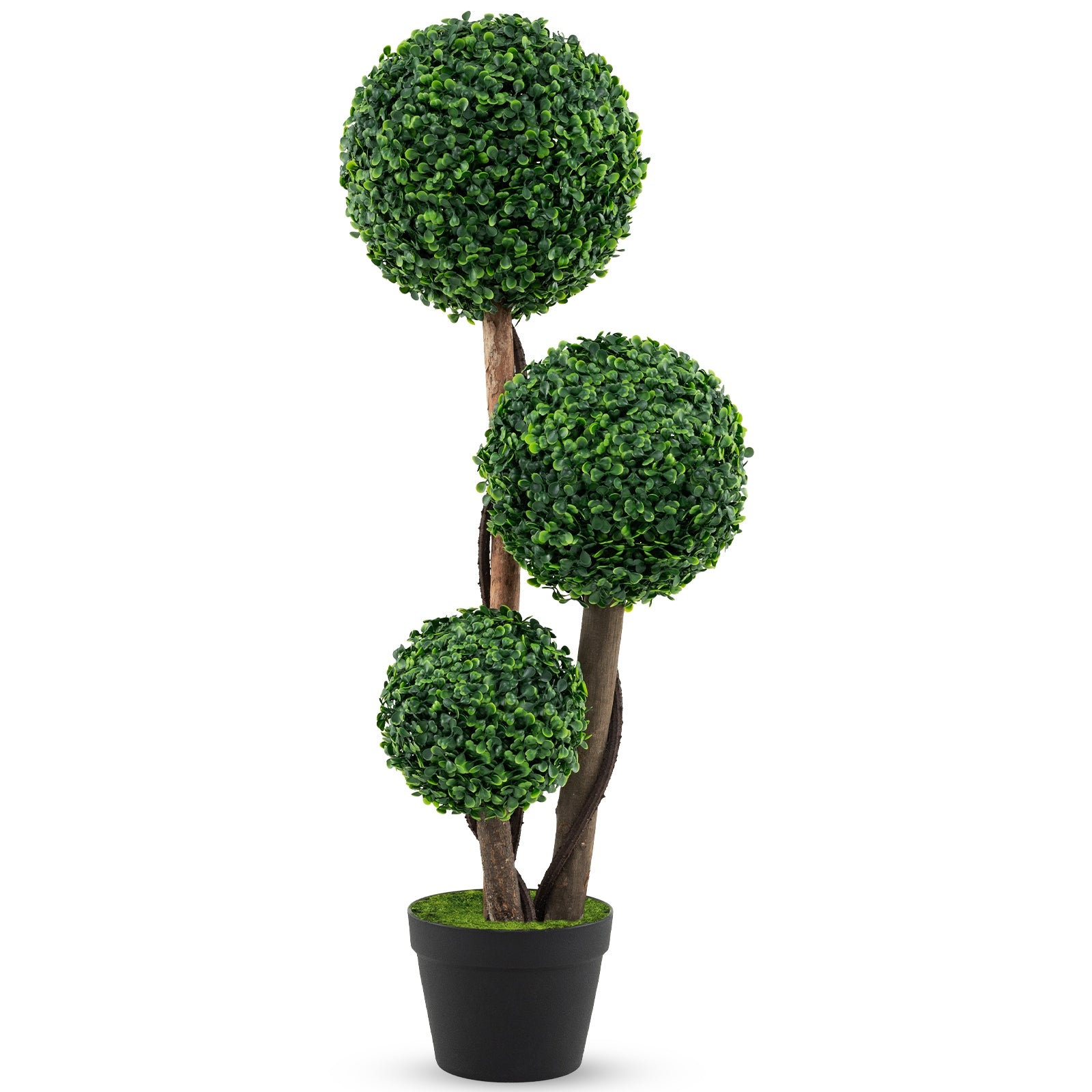 36 Inch Artificial Boxwood Topiary Tree In Pot, Green Faux Plants Green at Gallery Canada