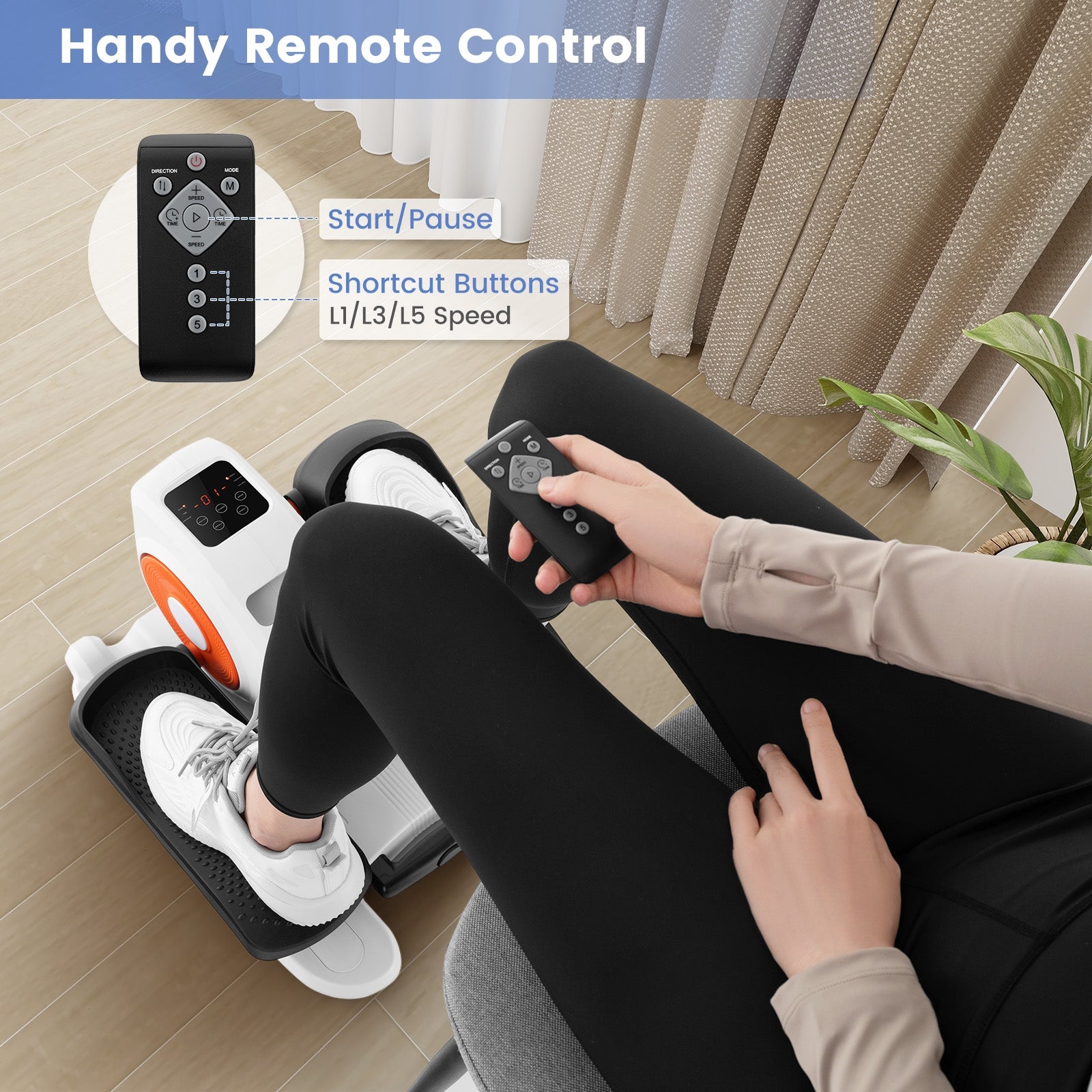 Under Desk Elliptical Machine with Display Monitor for Home Office, White Elliptical Trainers at Gallery Canada