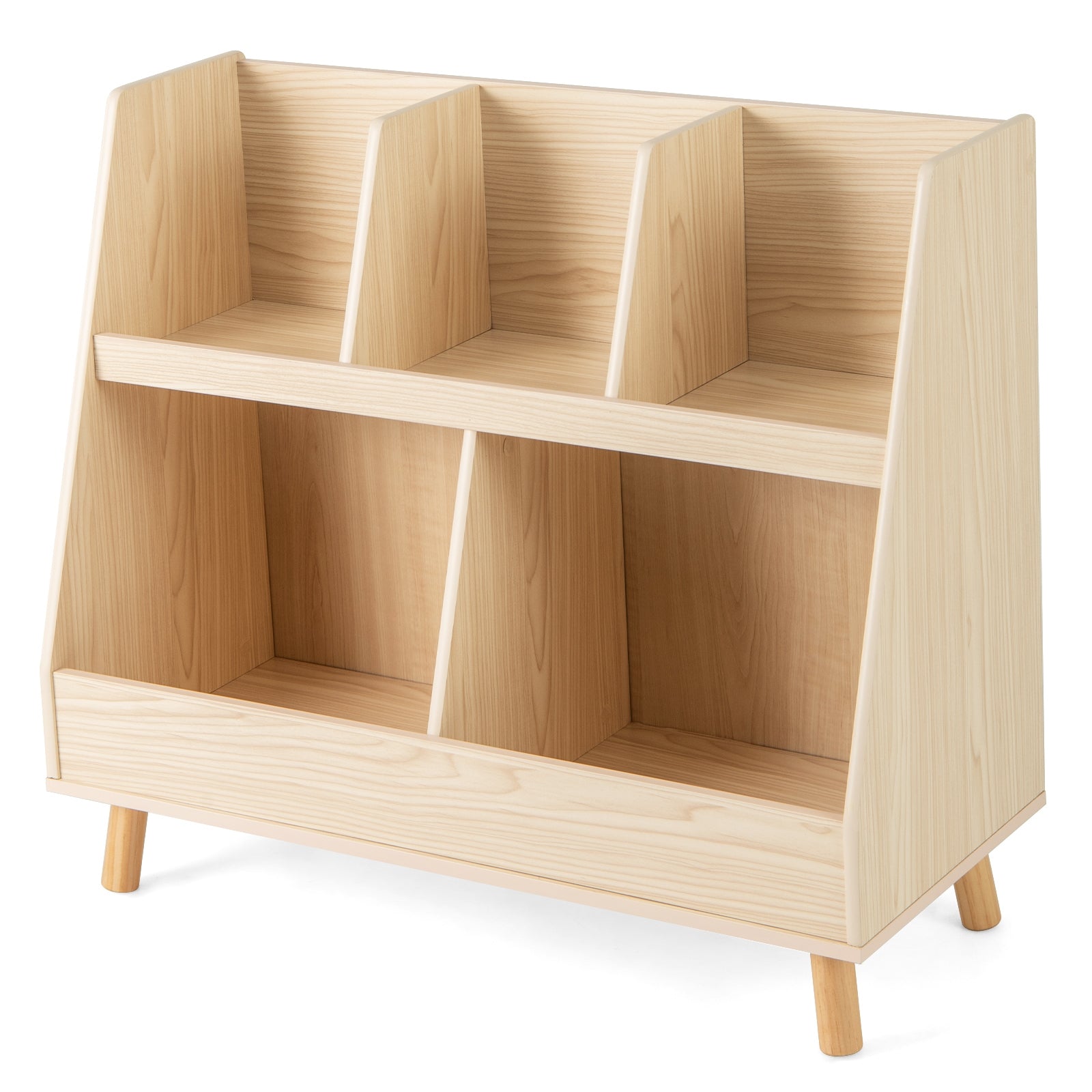 5-Cube Kids Bookshelf Toy Organizer, Oak Bookcases Oak at Gallery Canada