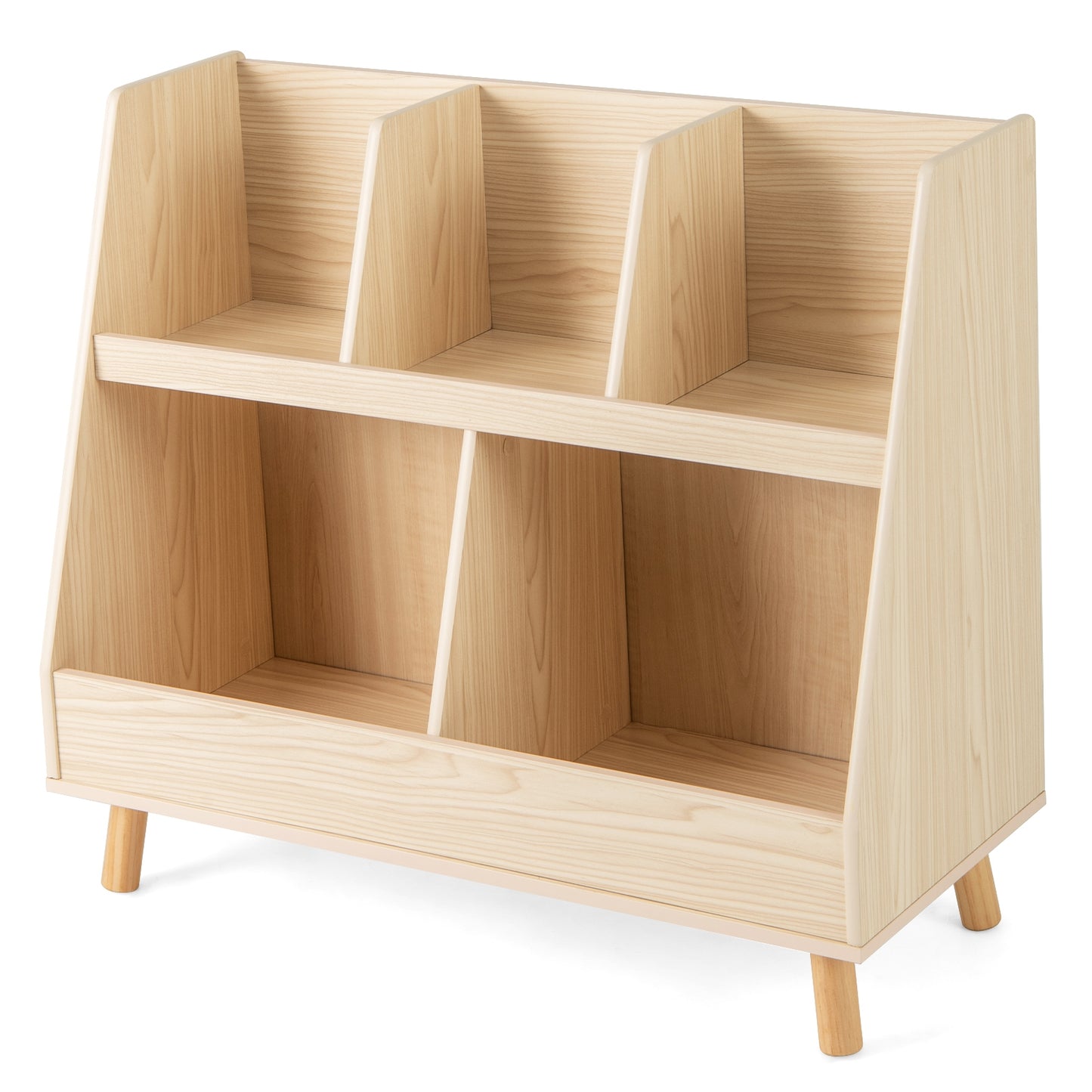 5-Cube Kids Bookshelf Toy Organizer, Oak Bookcases Oak at Gallery Canada
