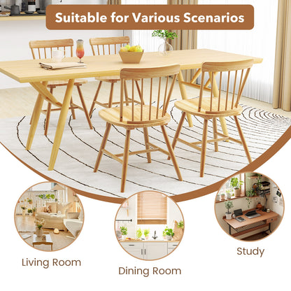 Farmhouse Kitchen Chair Set of 2 with Rubber Wood Frame, Natural Dining Chairs at Gallery Canada