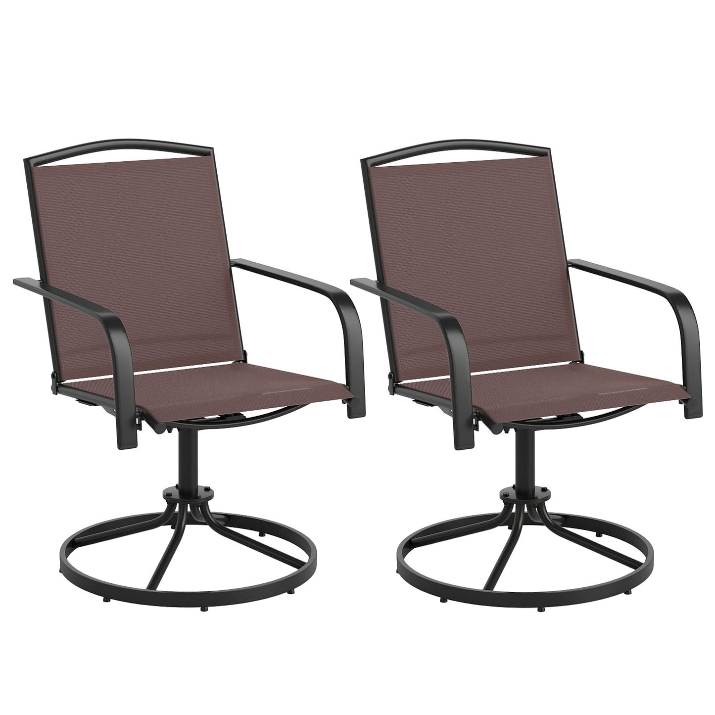 Outdoor Swivel Chairs, Set of 2, High Back, Breathable Seat, Coffee Patio Rocking Chairs & Gliders at Gallery Canada