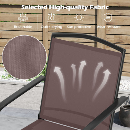 Outdoor Swivel Chairs Set of 2 with High Back and Breathable Seat, Coffee Patio Rocking Chairs & Gliders at Gallery Canada