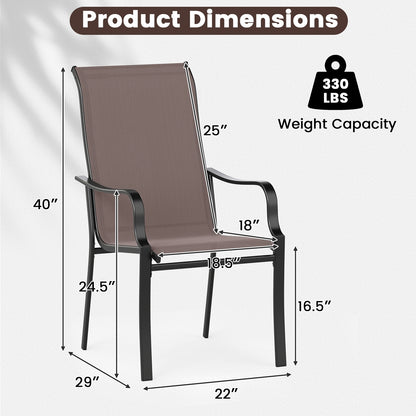Patio Dining Chair Set, 2 Wide Seat, Heavy-Duty Metal Frame, Brown Patio Dining Chairs at Gallery Canada