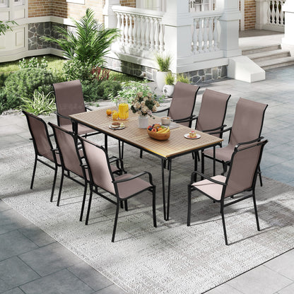 Patio Dining Chair Set, 2 Wide Seat, Heavy-Duty Metal Frame, Brown Patio Dining Chairs at Gallery Canada