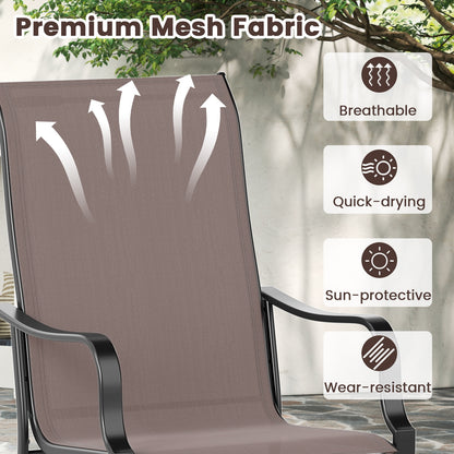 Patio Dining Chair Set, 2 Wide Seat, Heavy-Duty Metal Frame, Brown Patio Dining Chairs at Gallery Canada