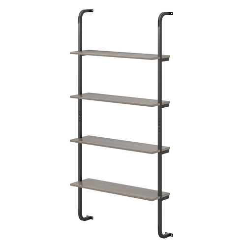 4-Tier Industrial Pipe Shelving with Metal Frame for Living Room Kitchen, Oak