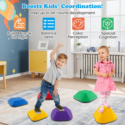 6 Pieces Kids Stepping Stone Square Balance Blocks, Multicolor Toy Sports at Gallery Canada