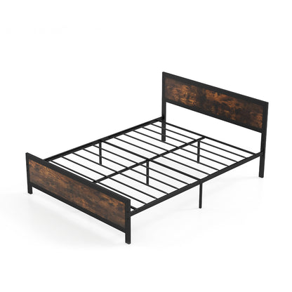 Metal Bed Frame with Headboard and Footboard-Queen Size Simple Bed Frame at Gallery Canada