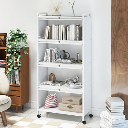5-Tier Kitchen Pantry Storage Cabinet with Flip-Up Doors, White Sideboards Cabinets & Buffets at Gallery Canada