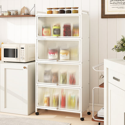 5-Tier Kitchen Pantry Storage Cabinet with Flip-Up Doors, White Sideboards Cabinets & Buffets at Gallery Canada