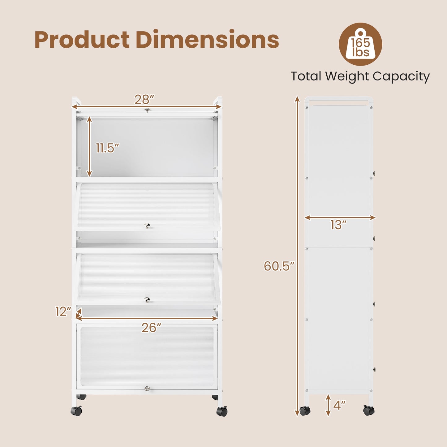 5-Tier Kitchen Pantry Storage Cabinet with Flip-Up Doors, White Sideboards Cabinets & Buffets at Gallery Canada