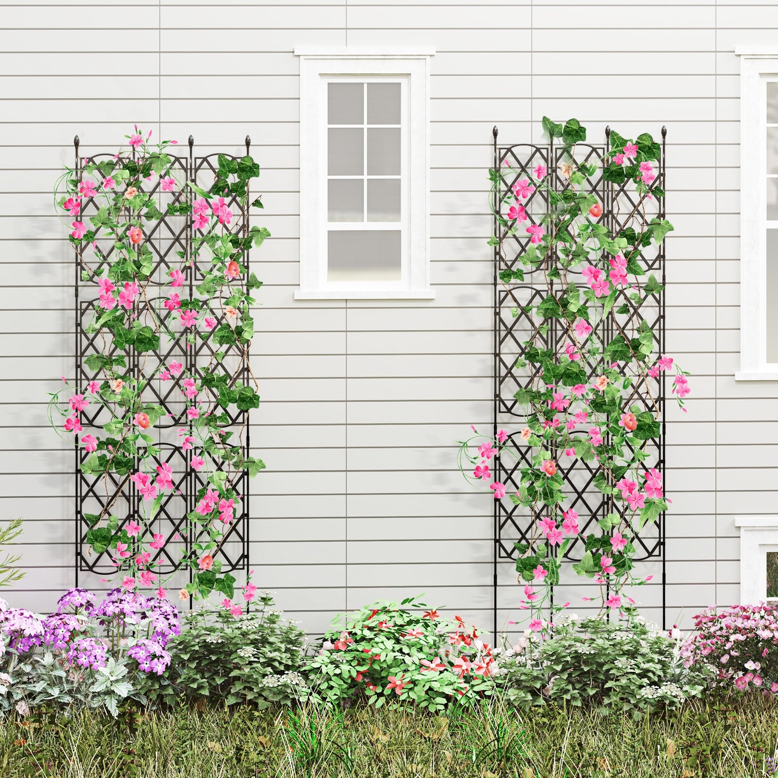 3-Pack Outdoor Plant Support Frame for Raised Garden Bed, Black Raised Garden Beds at Gallery Canada