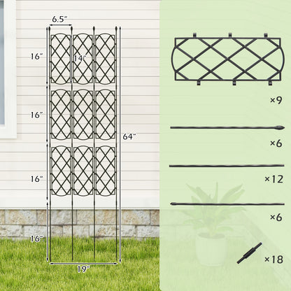 3-Pack Outdoor Plant Support Frame for Raised Garden Bed, Black Raised Garden Beds at Gallery Canada