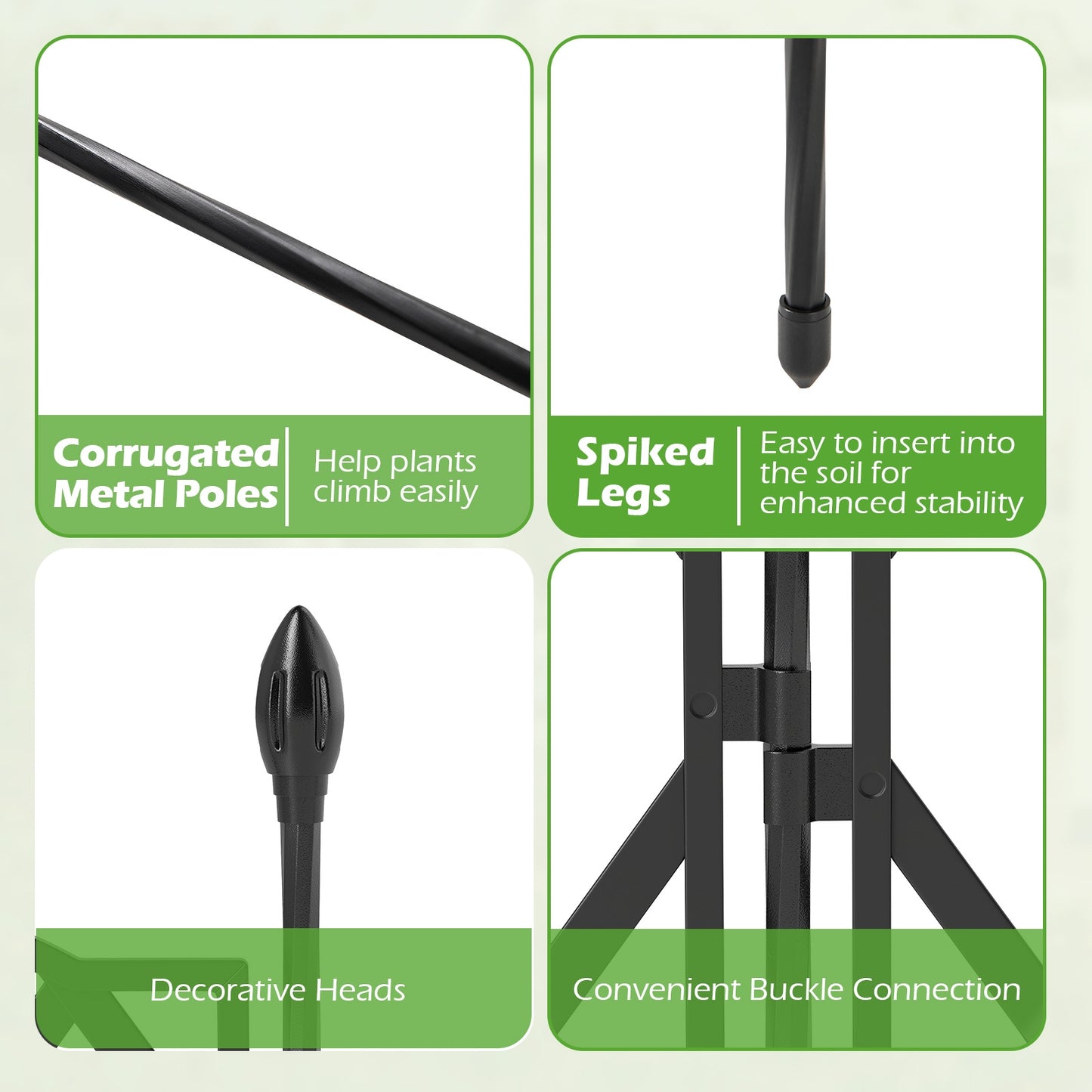 3-Pack Outdoor Plant Support Frame for Raised Garden Bed, Black Raised Garden Beds at Gallery Canada