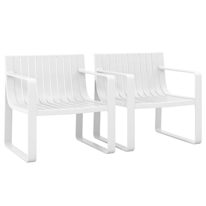 Patio Chairs Set of 2 with Curved Backrests and Seats, White Patio Dining Chairs at Gallery Canada