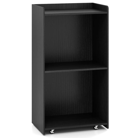 Rolling Podium Stand, 2 Shelves, Lockable Wheels, Black Cabinets & Chests Black at Gallery Canada