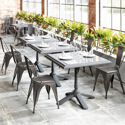 Metal Dining Chairs Set of 4 with Removable Backrest for Dining Room Restaurant Living Room, Gun Dining Chairs at Gallery Canada