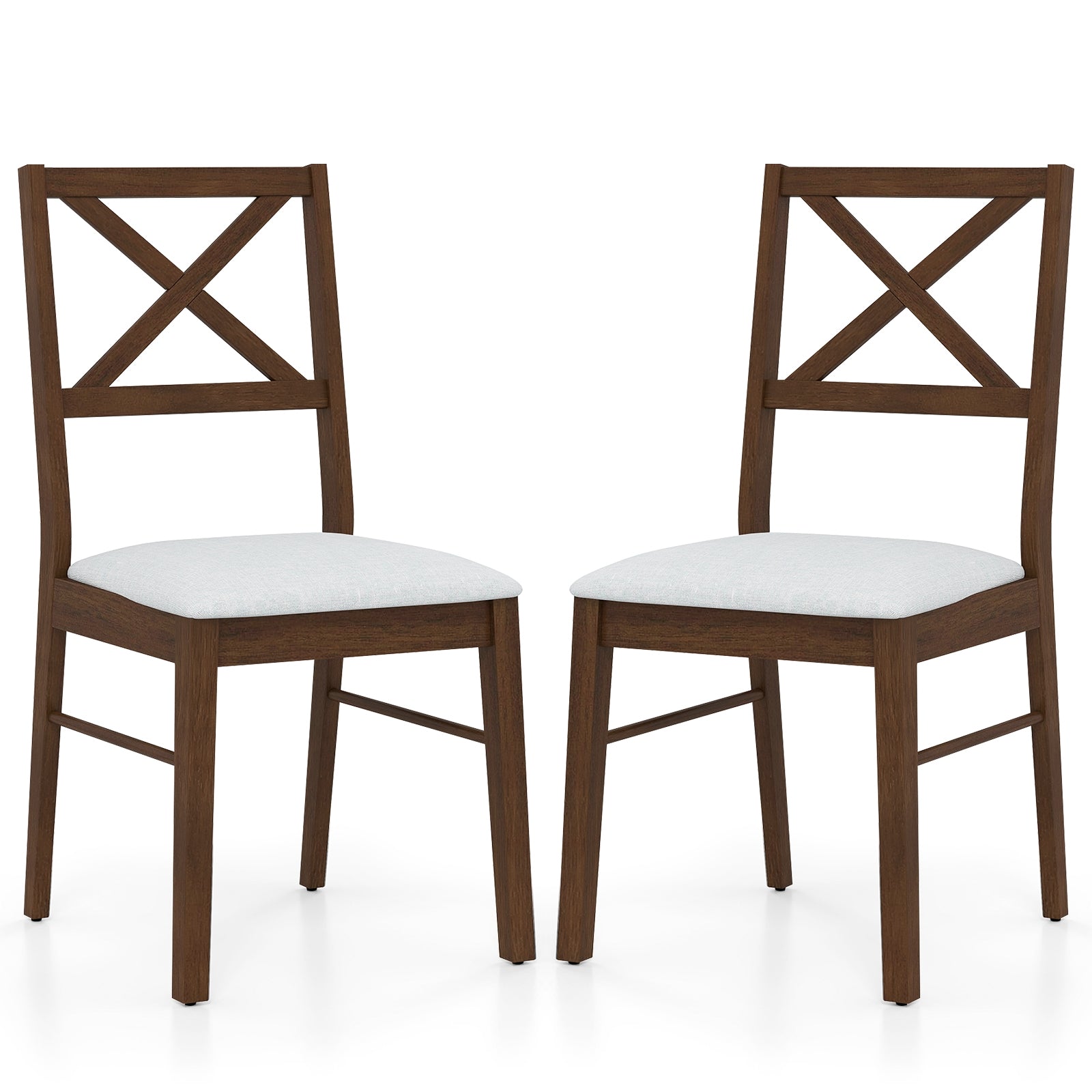 Upholstered Side Dining Chairs Set of 2 with Rubber Wood Frame, Brown Dining Chairs at Gallery Canada
