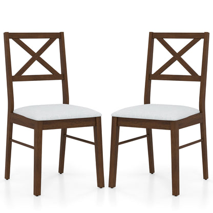 Upholstered Side Dining Chairs Set of 2 with Rubber Wood Frame, Brown Dining Chairs at Gallery Canada