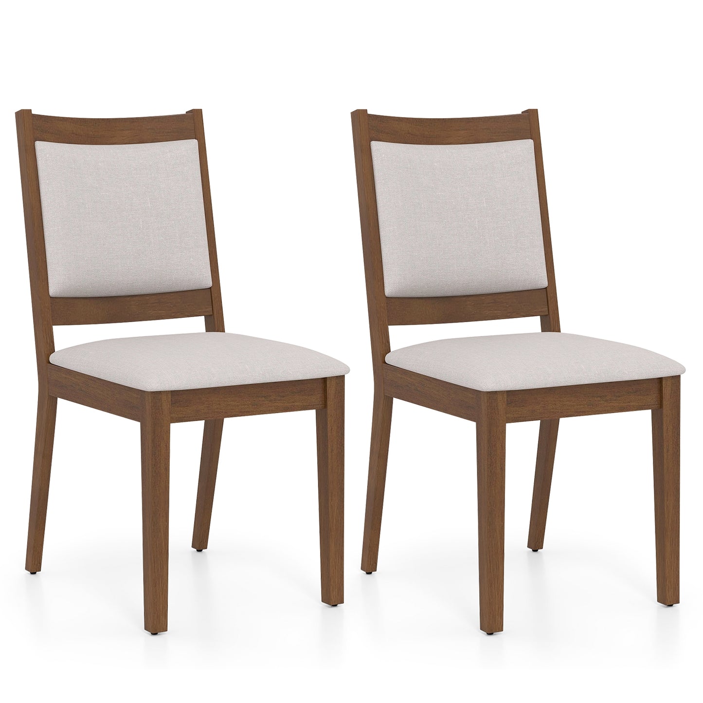 Modern Dining Chair Set Of 2, Upholstered With Padded Backrest, Brown Dining Chairs Brown at Gallery Canada
