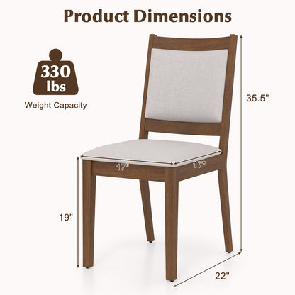 Modern Dining Chair Set Of 2, Upholstered With Padded Backrest, Brown Dining Chairs at Gallery Canada
