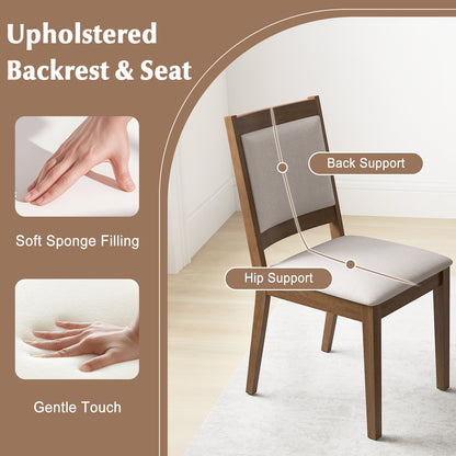 Modern Dining Chair Set Of 2, Upholstered With Padded Backrest, Brown Dining Chairs at Gallery Canada