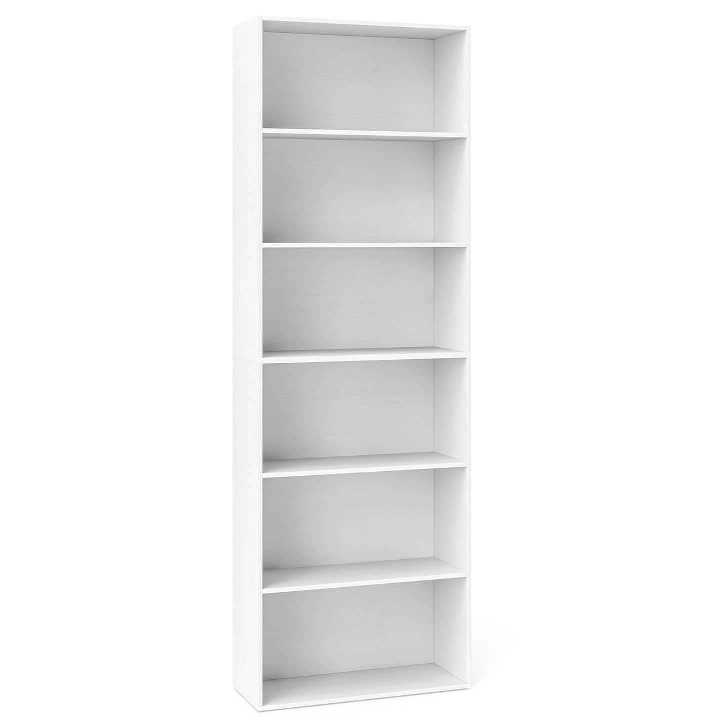 6-Tier Bookcase with 6 Open Shelves and Anti-Toppling Kits, White Bookcases White at Gallery Canada