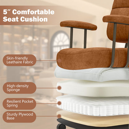 Upholstered Task Office Chair, Brown