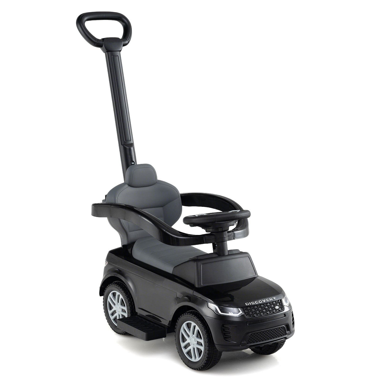 3 in 1 Push Car with Removable Handle and Guardrail for Kids 18-36 Months Old, Black Push & Pedal Ride On Toys at Gallery Canada