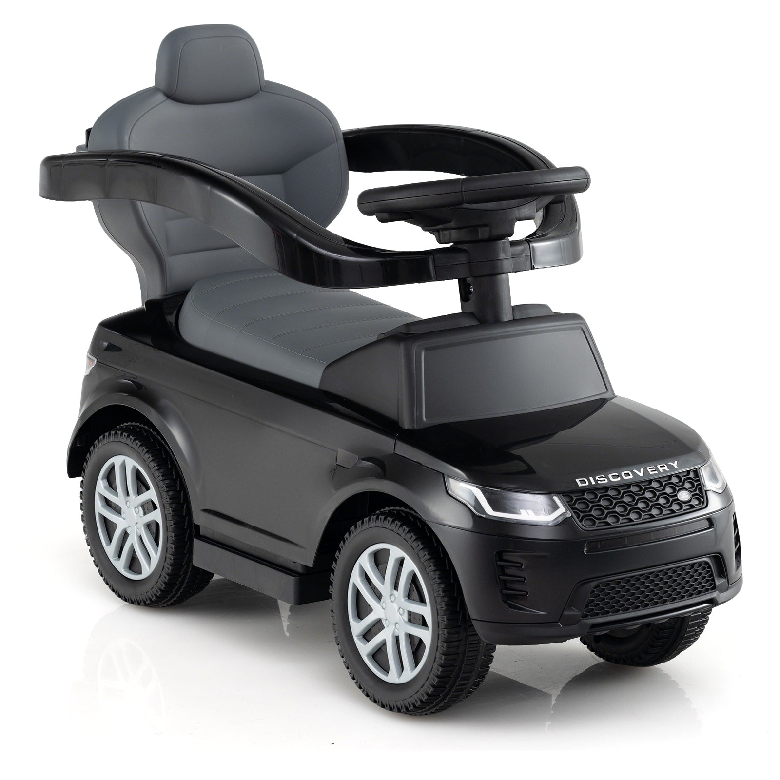 3 in 1 Push Car with Removable Handle and Guardrail for Kids 18-36 Months Old, Black Push & Pedal Ride On Toys at Gallery Canada