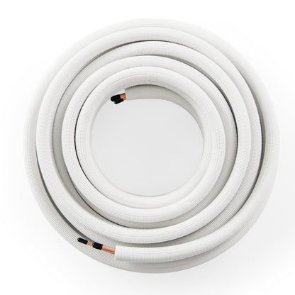 50 Ft Mini Split Line Set, 1/4 Inch And 3/8 Inch O.D. Copper Pipes, White Mini Split AC Parts & Accessories White at Gallery Canada