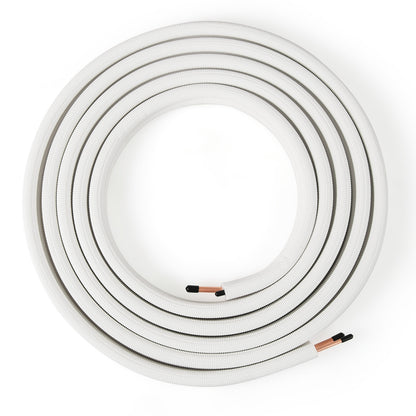 25 Ft Mini Split Line Set, 1/4 Inch And 3/8 Inch O.D. Copper Pipes, White Mini Split AC Parts & Accessories White at Gallery Canada