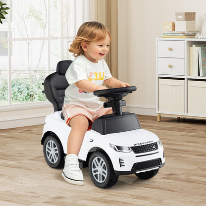 3 in 1 Push Car with Removable Handle and Guardrail for Kids 18-36 Months Old, White Push & Pedal Ride On Toys at Gallery Canada