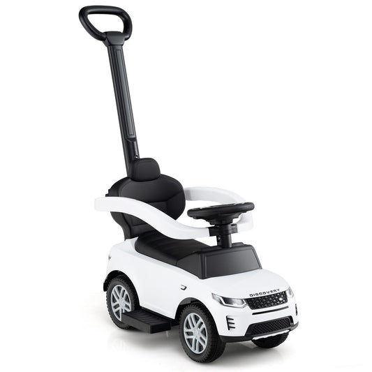 3 In 1 Push Car, Removable Handle, Guardrail, 18-36 Months, White Push & Pedal Ride On Toys White at Gallery Canada