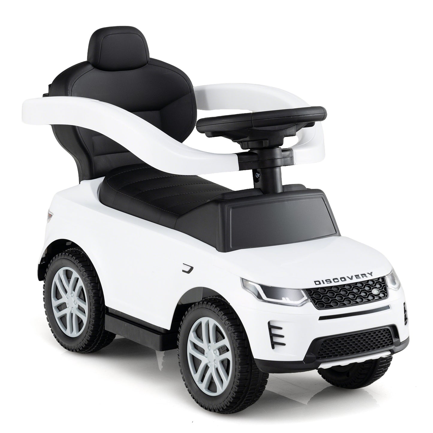 3 in 1 Push Car with Removable Handle and Guardrail for Kids 18-36 Months Old, White Push & Pedal Ride On Toys at Gallery Canada