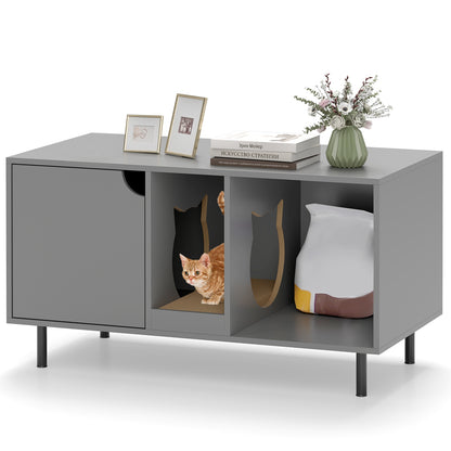 40 Inch Cat Litter Box Enclosure For 2 Cats, Gray Cat Houses Gray at Gallery Canada