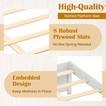 Queen Size Bed Frame with 2 Rolling Storage Drawers, White Trundle Bed Frame at Gallery Canada