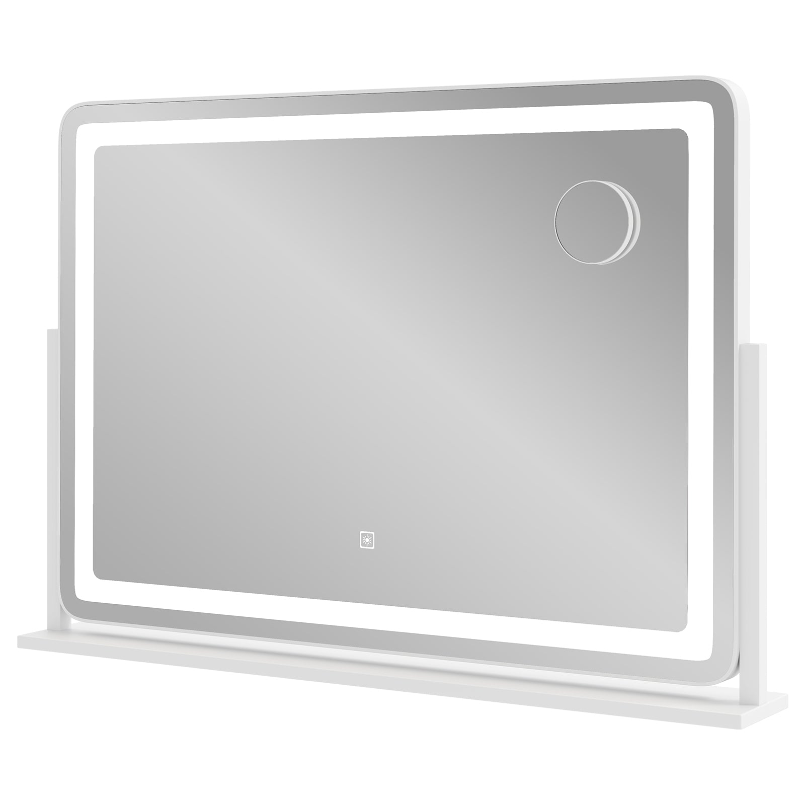 32 x 22 Inch Makeup Vanity Mirror, 3-Color Lighting, White Wall Mirrors White at Gallery Canada