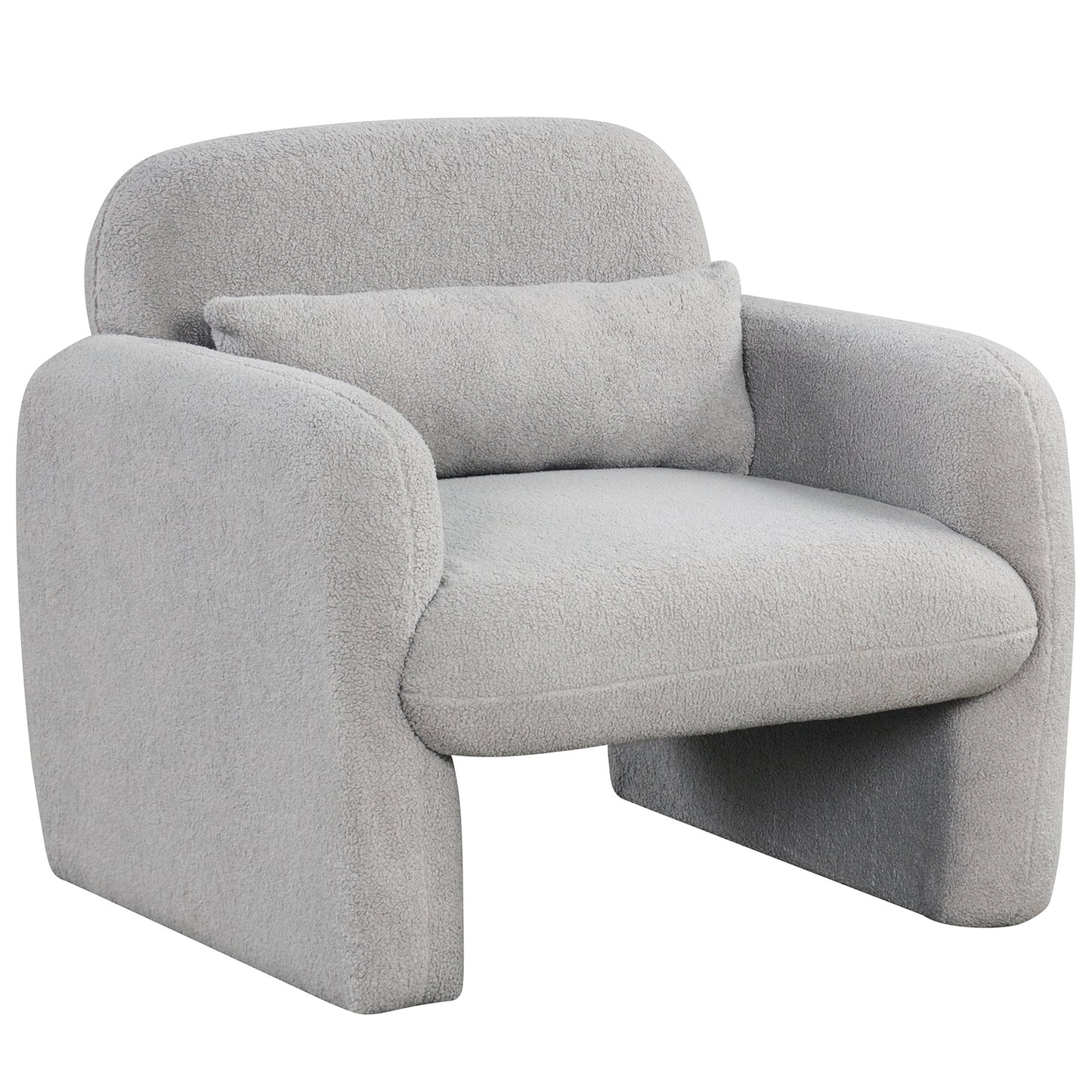 Modern Accent Chair with Waist Pillow and Armrests for Living Room Bedroom, Gray Accent Chairs at Gallery Canada